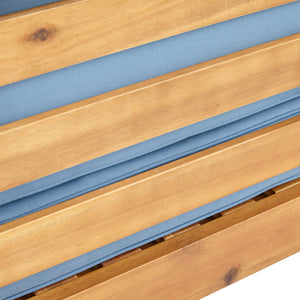 English Elm Christopher Knight Home® - OANA Left Corner Bench with Coffee Table — Modern Acacia Frame, Water-Resistant Cushions, 600lb Capacity Blue 59101.00BLU-64496.00
