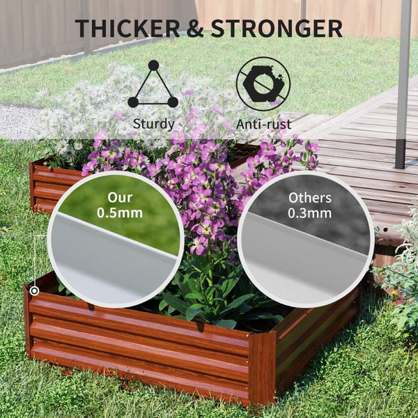 English Elm Metal Galvanized Steel Raised Garden Beds Set of Two for Vegetables Herbs Outdoor T3971P423902