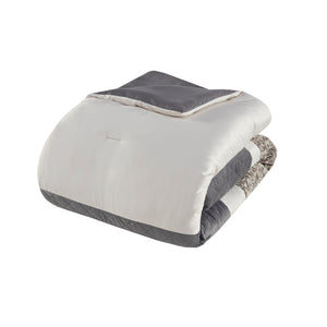 English Elm 5 Piece Textured Jacquard Stripe Comforter Set - Luxurious Full/Queen Bedding With Throw Pillows! B035P280386