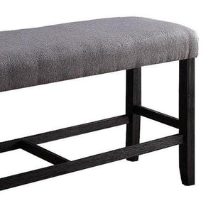 English Elm 1pc Counter Height Bench Espresso Upholstered Padded Seat 48"W x 14"D x 25"H Wood Frame Durable Footrest Support B2741P328579
