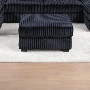 English Elm Contemporary Modular U-shaped Sectional with Corduroy Fabric Usb Port and Cup Holders B011S02235