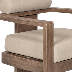 English Elm Relic Outdoor Eucalyptus Dining Chair with Taupe Olefin Cushions Patio Seating B2736P464821