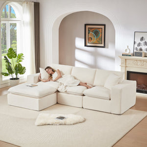 English Elm Modern Chenille Cloud Sofa - Stylish Comfort, Modular Design For Homes, Offices & Apartments W3396S00045