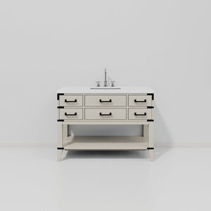 English Elm White Oak Single Bath Vanity With Cultured Marble Top & Chrome Faucet – Stylish & Durable Storage Solution B2731P260245-GIGA