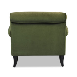 English Elm Jennifer Taylor Home - Alana 38" Lawson Accent Chair With Metal Casters - Olive Green Performance Velvet For Ultimate Comfort B2719P238306