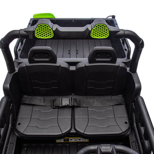 English Elm 24v Two Seat Kids Electric Dump Truck Six Wheel 4wd Utv with Parental Remote Black W1578P268991