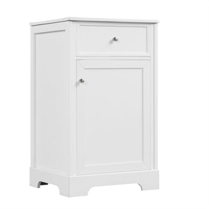 English Elm 20" Bathroom Vanity with Ceramic Sink, MDF Construction, Soft-Closing Door, Storage Rack & Shelf White N725P218017K