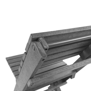English Elm Coastal Bay Recycled Hdpe Folding Bistro Chair for Patio and Balcony Use Gray B2745P409663