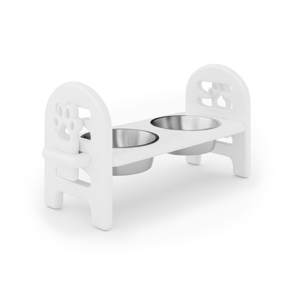 English Elm White Collapsible Travel Pet Bowl Adjustable Height Recycled Hdpe Poly Lumber B195P235823
