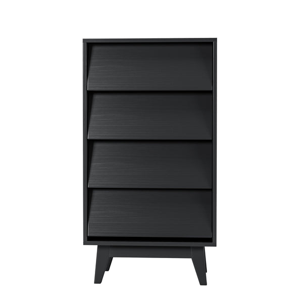English Elm 4 Drawer Double Dresser with Vintage Bevel Design, Sturdy MDF & Solid Wood Legs, Spacious Storage W578P170158