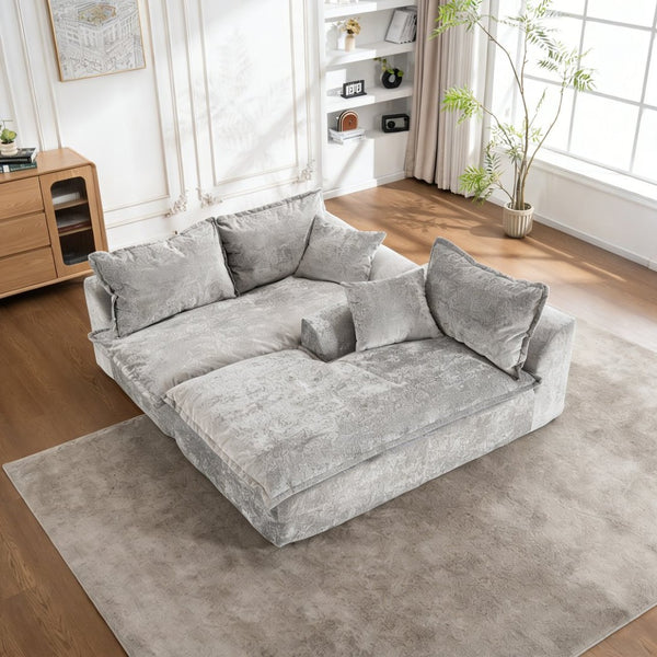 English Elm 103" Chenille Cloud Sectional Modular L-shape Sofa No Assembly Plush Living Room W1170S00044