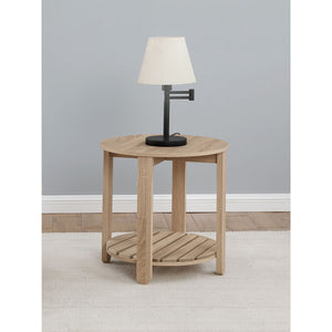 English Elm Altos Natural Round End Table With Slatted Shelf - Stylish Engineered Wood For Living Room & Patio B062P299831
