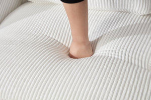 English Elm swivel Barrel Accent Chair with Solid Wood Frame & Metal Base, 350 lb Capacity, Sleek Curved Backrest Elegance White W2120P293677