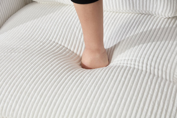 English Elm swivel Barrel Accent Chair with Solid Wood Frame & Metal Base, 350 lb Capacity, Sleek Curved Backrest Elegance White W2120P293677