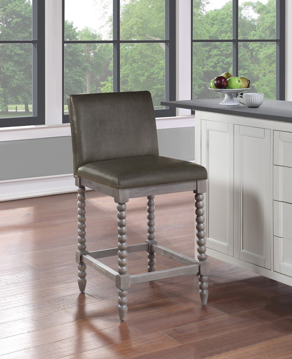 OSP Home Furnishings Abbott 26" Spindle Stool Pewter / Brushed Grey