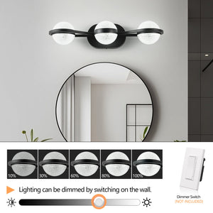 English Elm Bathroom Vanity Light - Modern 3-Bulb Led Fixture With Crystal-Sand Acrylic Shades For Elegant Spaces W2312P374862