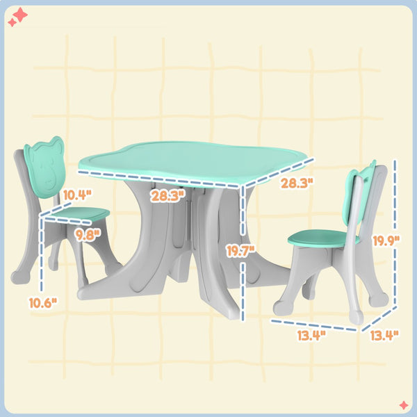 English Elm Qaba Kids Table And Chairs Set - Light Blue 3-Piece Activity Set For Ages 3-6, Fun & Durable Design W2225P229337-GIGA