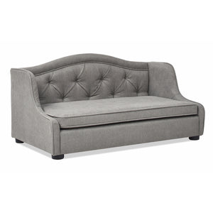 English Elm Jennifer Taylor Home - Robin Tufted 35" Wingback Pet Sofa Bed in Uptown Gray — Stain-Resistant, High-Density Foam Comfort, Eco Craftsmanship B2719P238248