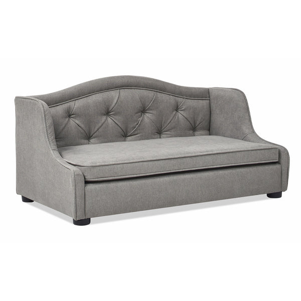English Elm Jennifer Taylor Home - Robin Tufted 35" Wingback Pet Sofa Bed in Uptown Gray — Stain-Resistant, High-Density Foam Comfort, Eco Craftsmanship B2719P238248