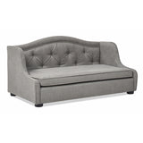 English Elm Robin 35" Tufted Wingback Pet Sofa Bed, Medium, Uptown Gray Stain Resistant High Performance Polyester