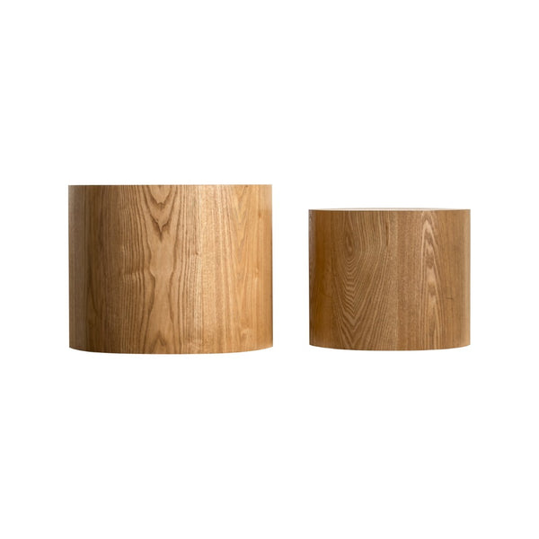 English Elm Nesting Round Coffee Tables Set Tree Ring Veneer Organic Modern Accent for Living Room W1435P254288