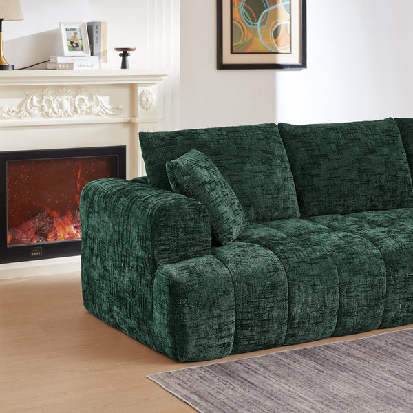 English Elm Chenille L-Shape Oversized Sofa - Plush Minimalist Sectional Couch For Living Room, No Assembly Needed! W2339S00081