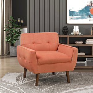 English Elm Orange Velvet Tufted Accent Chair with Cushioned Seat and Back, Contemporary Living Room Armchair 34x29x31" B011P283268