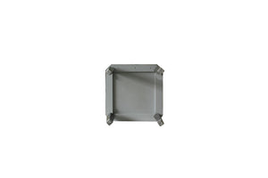 English Elm House Beatrice Charcoal & Light Gray End Table with Drawer, Silver Trim, KD Assembly, Modern Chic B2726P244956