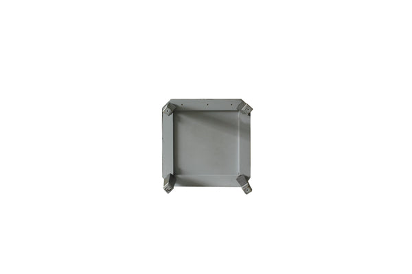 English Elm House Beatrice Charcoal & Light Gray End Table with Drawer, Silver Trim, KD Assembly, Modern Chic B2726P244956