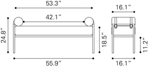 Barrow Bench Brown 110179 Zuo Modern