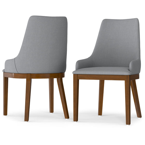 English Elm Stephanie Upholstered Dining Chair Set of 2 with Ergonomic Backrest, Solid Wood Legs, Compact Design Grey B136P266915