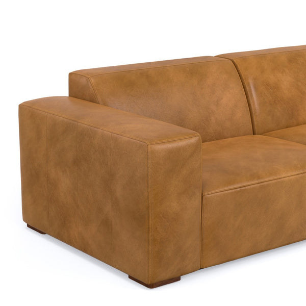English Elm Rex 3-Seater Sofa & Ottoman Set: Luxurious Sienna Leather, Comfort-Driven Design, Modern Style B136P199216-GIGA
