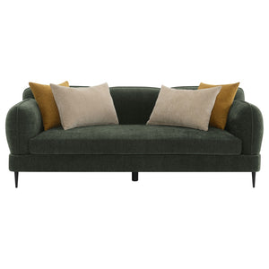 English Elm Repley Chenille Sofa and Loveseat Set with Sculptural Arms for Modern Living Rooms B062S01816