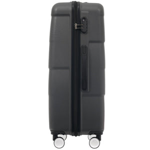 English Elm 6 Piece Hardshell Abs Travel Set with Spinner Wheels Combination Lock and Toiletry Bag Charcoal N732P391314E