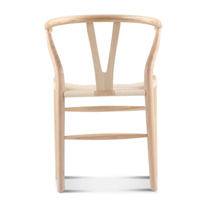 English Elm Set of Two Wishbone Chairs Natural Ash Solid Wood Hand-Woven Paper Cord Seats Eco Oil Finish Durable Stylish 92 B353P354544