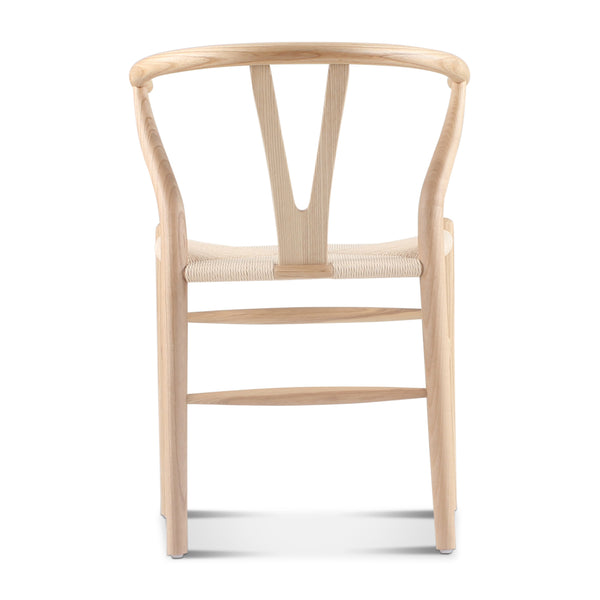 English Elm Set of Two Wishbone Chairs Natural Ash Solid Wood Hand-Woven Paper Cord Seats Eco Oil Finish Durable Stylish 92 B353P354544