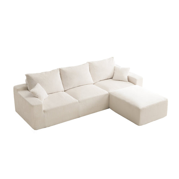 English Elm "110" 110" L-Shaped Sectional Sofa - Ultra-Soft Modular Cloud Couch With Chaise For Cozy Living Spaces W2606S00010