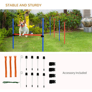 English Elm Pawhut Dog Agility Training Set - 3-Piece Obstacle Course For Small Backyards, Hurdles & Hoops W2225P217624-GIGA