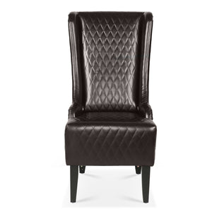 English Elm 23.03" Wide Pu Leather Wingback Accent Chair with Tall Back and Solid Birch Legs W680P421537