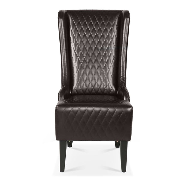English Elm 23.03" Wide Pu Leather Wingback Accent Chair with Tall Back and Solid Birch Legs W680P421537