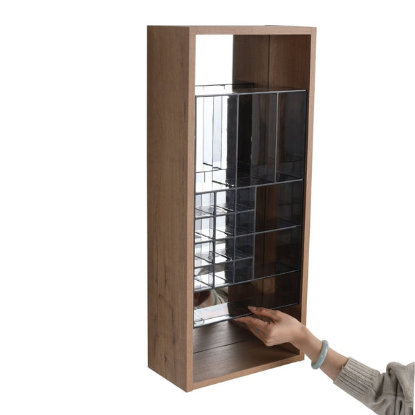 English Elm 12'' 12 Inch Wall Mounted Mirrored Bathroom Cabinet Plywood Build with Removable Organizer Insert W999P470290