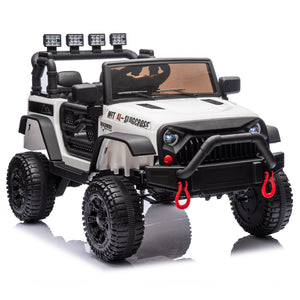 English Elm 24v Kids Electric Ride on Car with Parental Remote Dual Motors and Four Wheel Suspension White W1578P208323