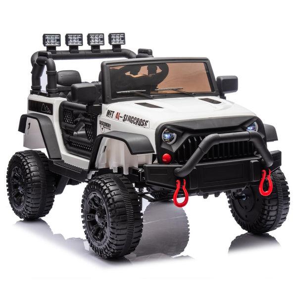 English Elm 24v Kids Electric Ride on Car with Parental Remote Dual Motors and Four Wheel Suspension White W1578P208323