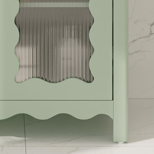 English Elm Christopher Knight Home® - 30 Inch Bathroom Vanity With Tempered Glass Doors, Soft-Close, Modern Green Cabinet & Ceramic Sink N817P299499G