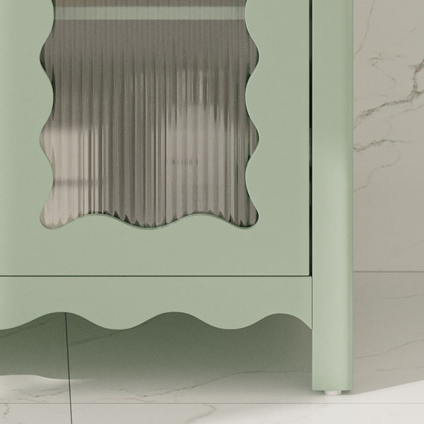 English Elm Christopher Knight Home® - 30 Inch Bathroom Vanity With Tempered Glass Doors, Soft-Close, Modern Green Cabinet & Ceramic Sink N817P299499G