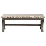 OSP Home Furnishings Monaco 48" Bench Grey Geo/Antique Grey