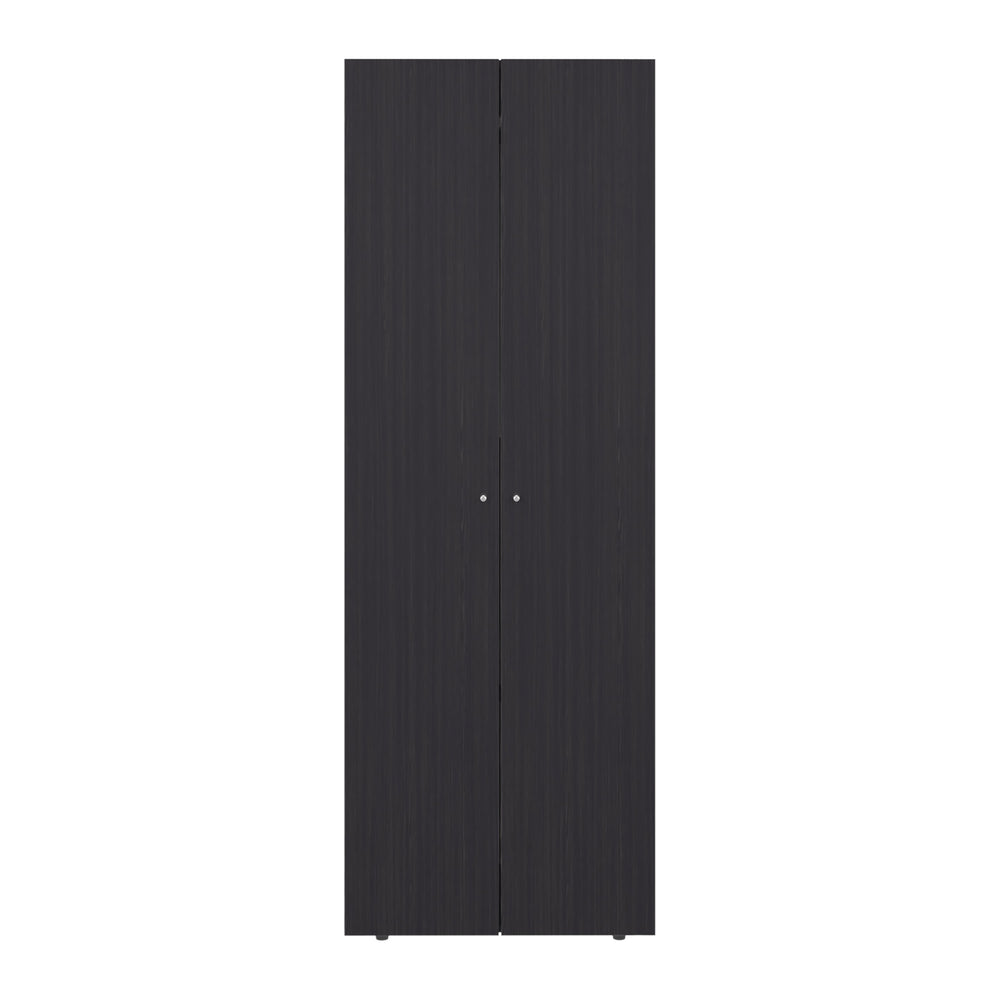English Elm Armoire 66.9" H - Stylish Black Wengue, 2 Doors & 2 Shelves - Perfect For Compact Bedroom Spaces B097P395868