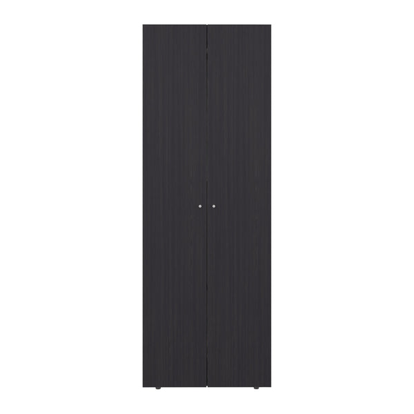 English Elm Armoire 66.9" H - Stylish Black Wengue, 2 Doors & 2 Shelves - Perfect For Compact Bedroom Spaces B097P395868