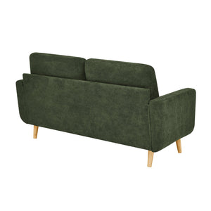 English Elm 67.7" Tufted Button Mid-century Loveseat with Splayed Wood Legs for Living Rooms Antique Green B355P428573