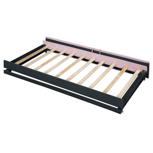 English Elm Twin Velvet Upholstered Daybed with Pop up Trundle for Guest or Kids Rooms Pink SF000197AAH